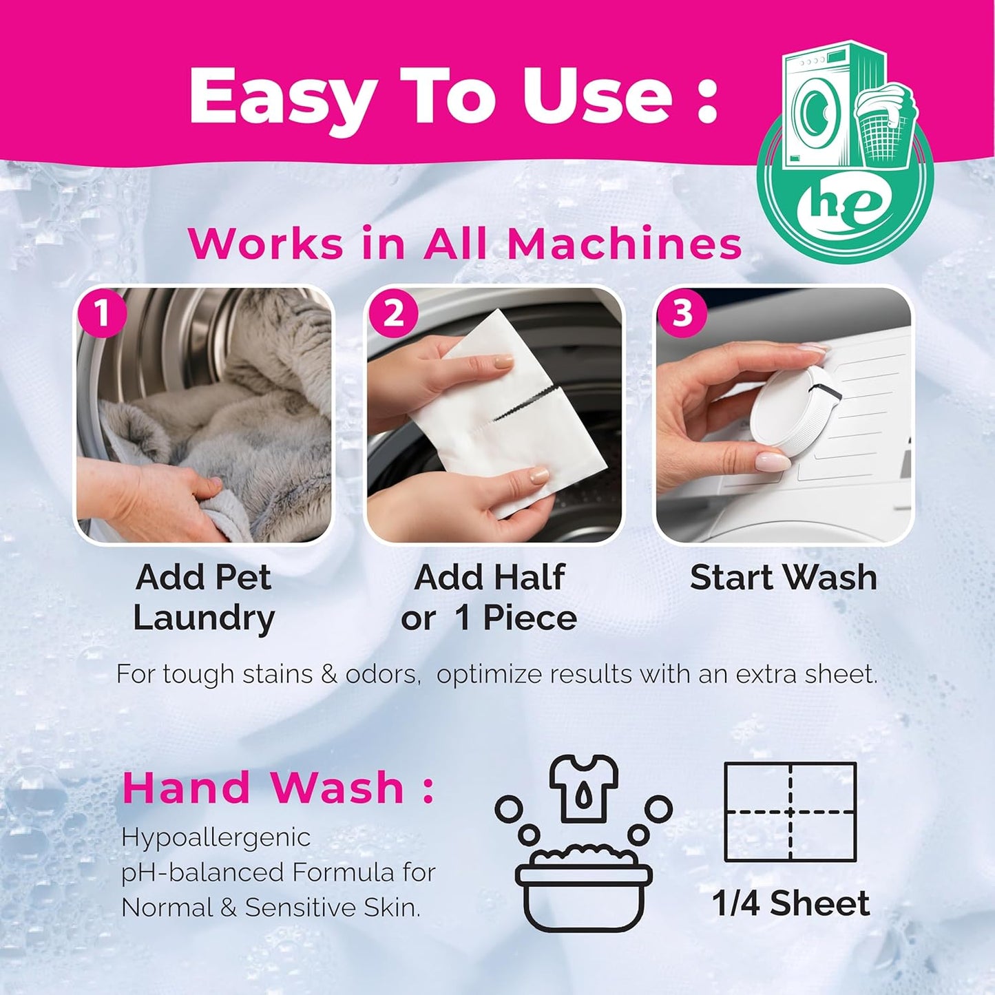 Laundry Detergent Sheets, Travel Size & Eco-Friendly, Clear Plastic-Free Hypoallergenic Liquid Less Sheets for Home Dorm Travel Camping & Hand Washing Clean No Waste 64 Loads 32 Sheets, Fresh linen